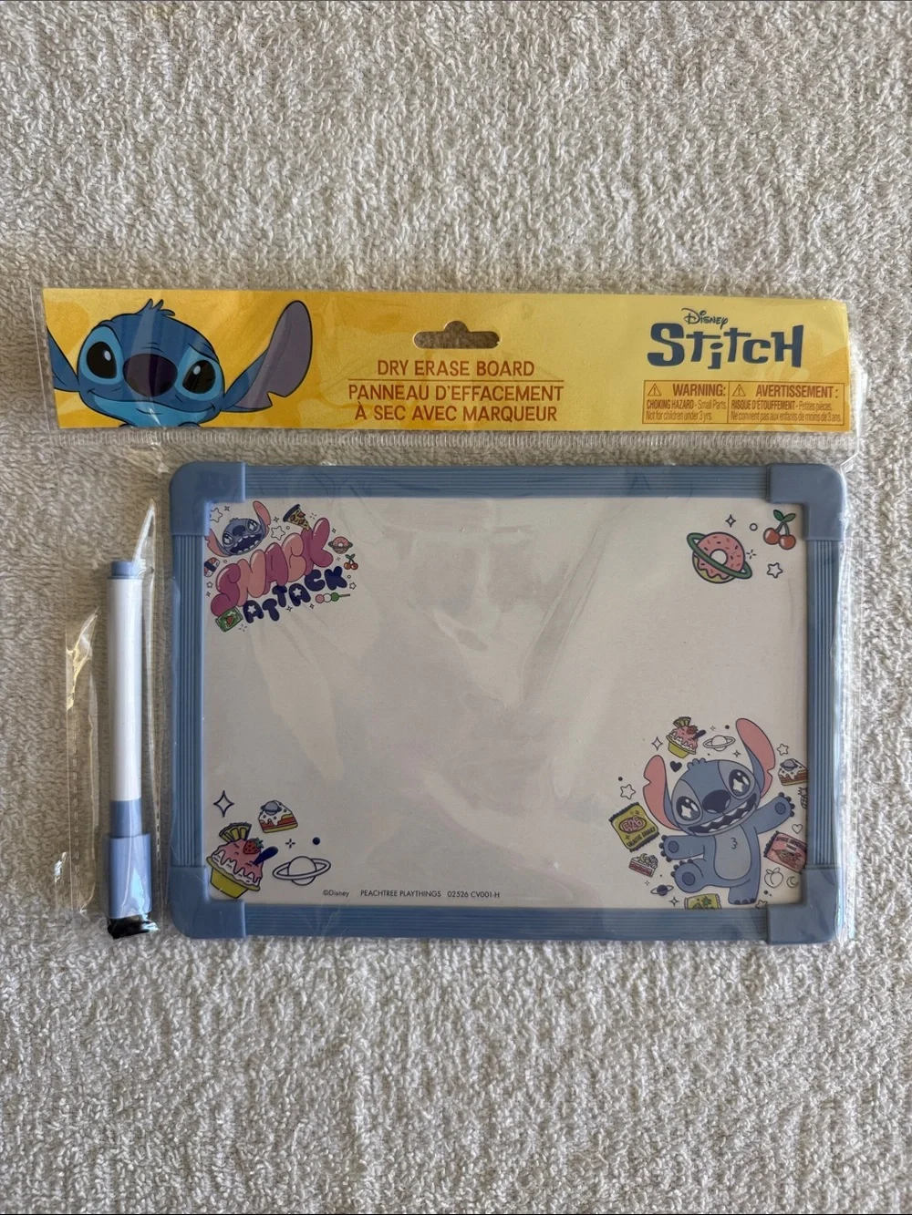 Disney Stitch Blue Dry Erase Board with Marker